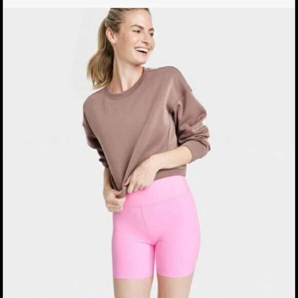 NWT all in motion target small baby pink biker shorts ultra high rise - Picture 2 of 7